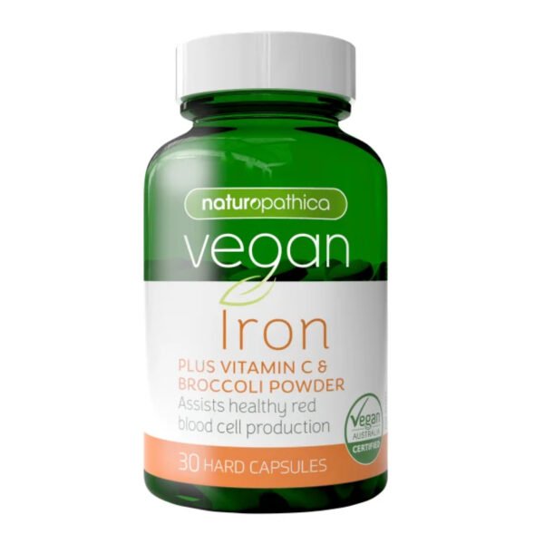 Naturopathica  Vegan Iron Plus Vitamin C & Broccoli Powder 30 Capsules 素食 鐵＋維他命Ｃ＋綠花椰菜萃取